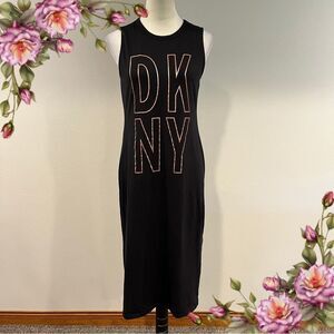 DKNY Black Sleeveless midi Dress size small